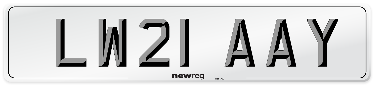 LW21 AAY Number Plate from New Reg